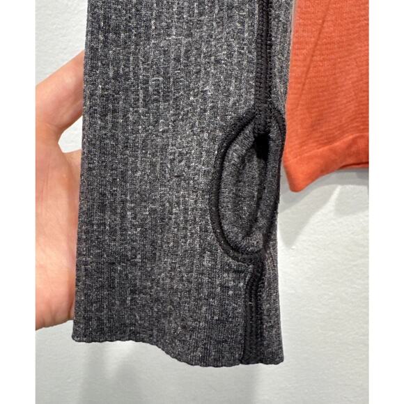 Lululemon Two Tone Run Swiftly Tech Long Sleeve Top Women’s Size 4 Coral Gray - Picture 3 of 6